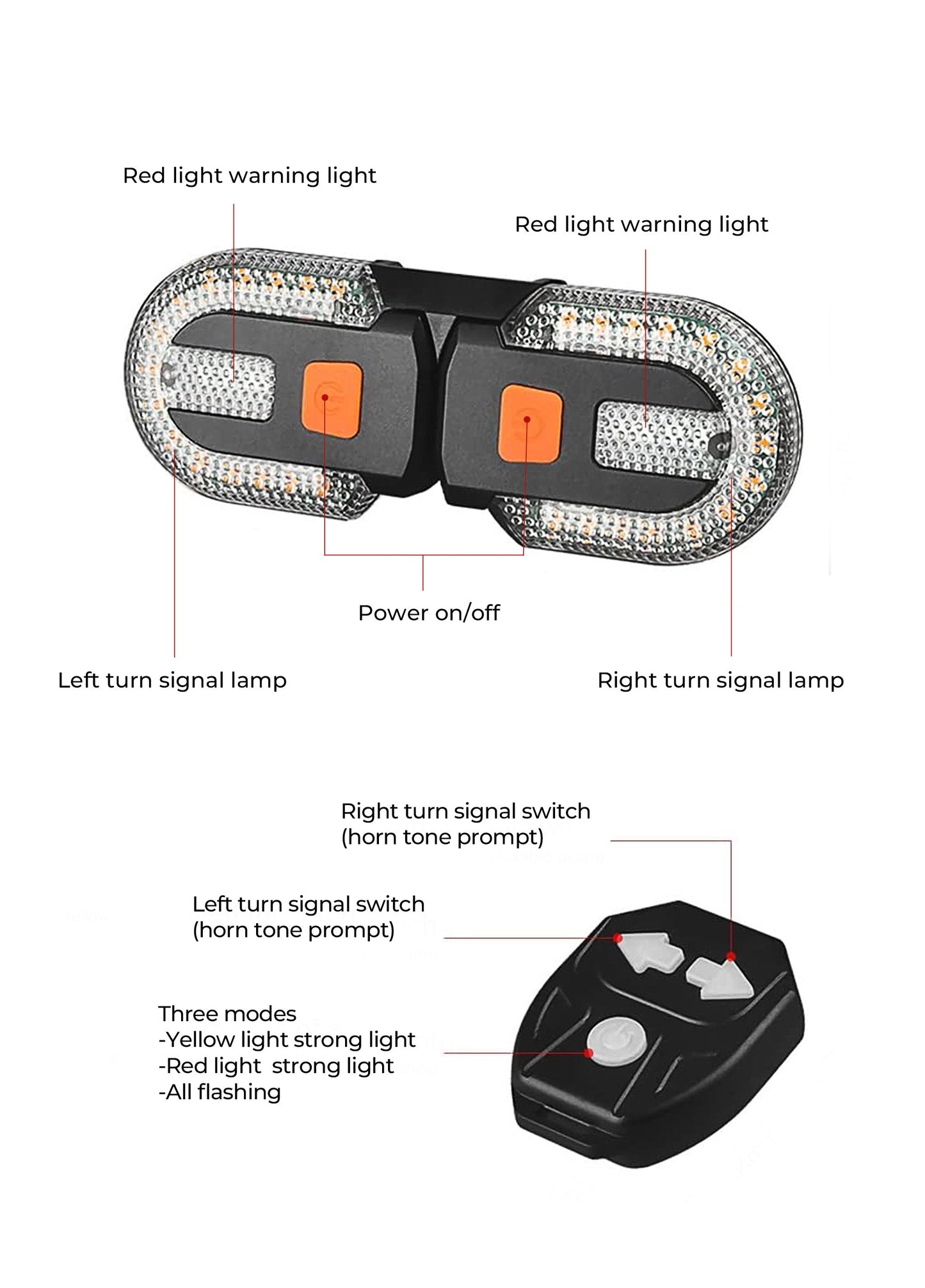 ENGWE Luces traseras de bicicleta con señales de giro