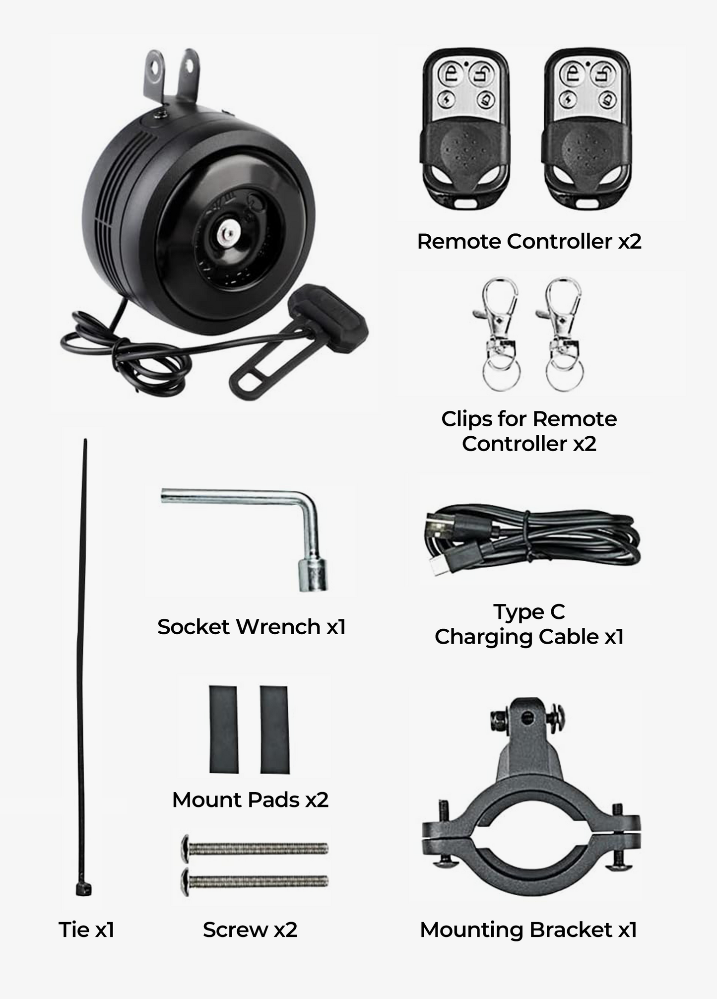 Alarma de vibración antirrobo impermeable con función recargable por USB