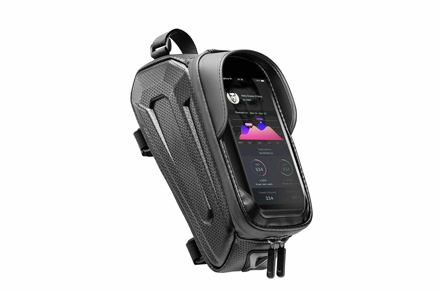 Bolsa para bicicleta, colocación de teléfono móvil, bolsa para viga delantera, bicicleta de carretera de montaña