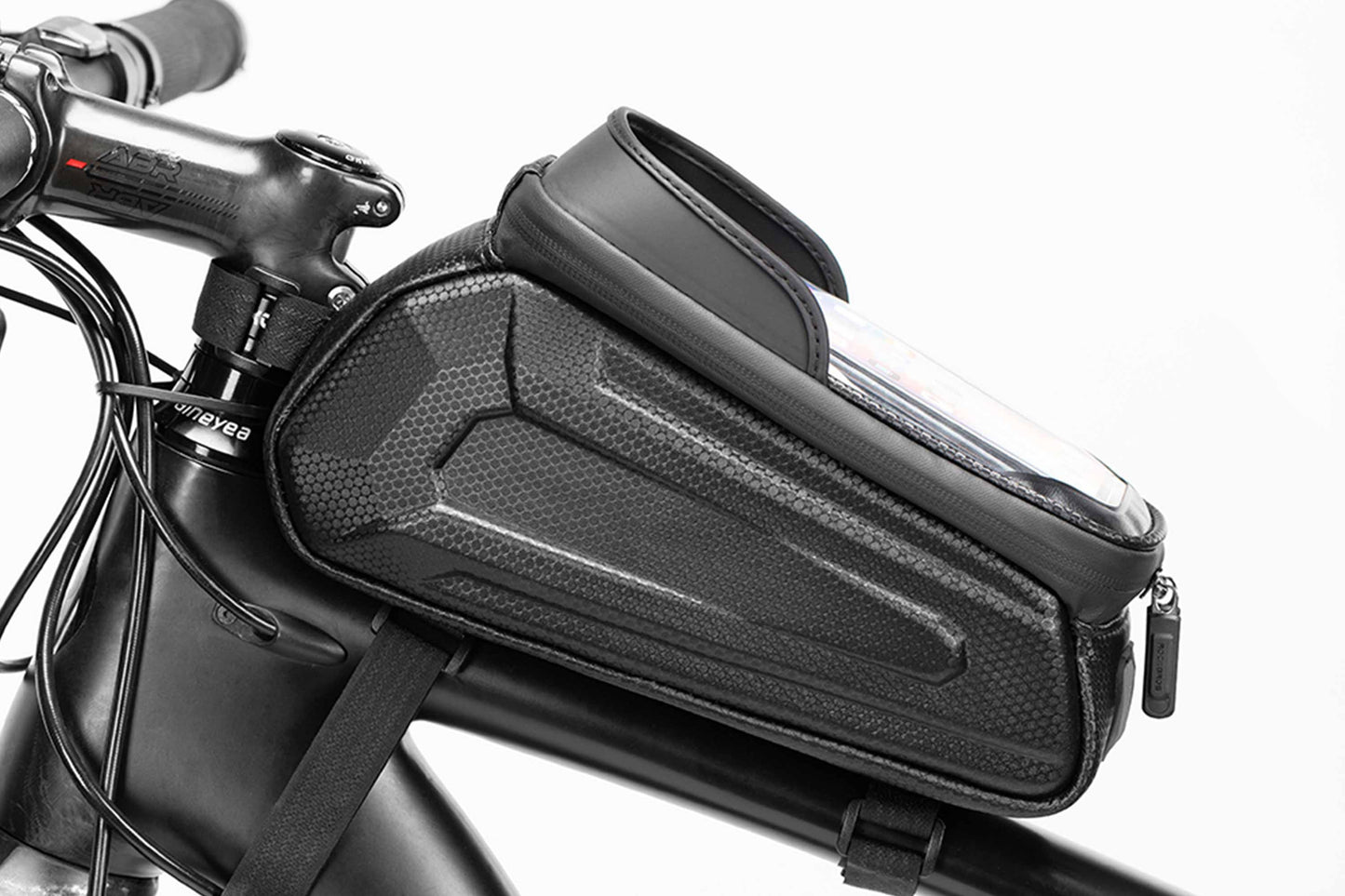 Bolsa para bicicleta, colocación de teléfono móvil, bolsa para viga delantera, bicicleta de carretera de montaña