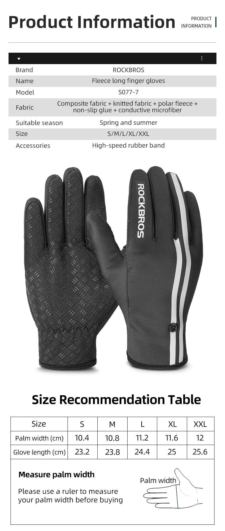 S077-7 guantes de dedo completo