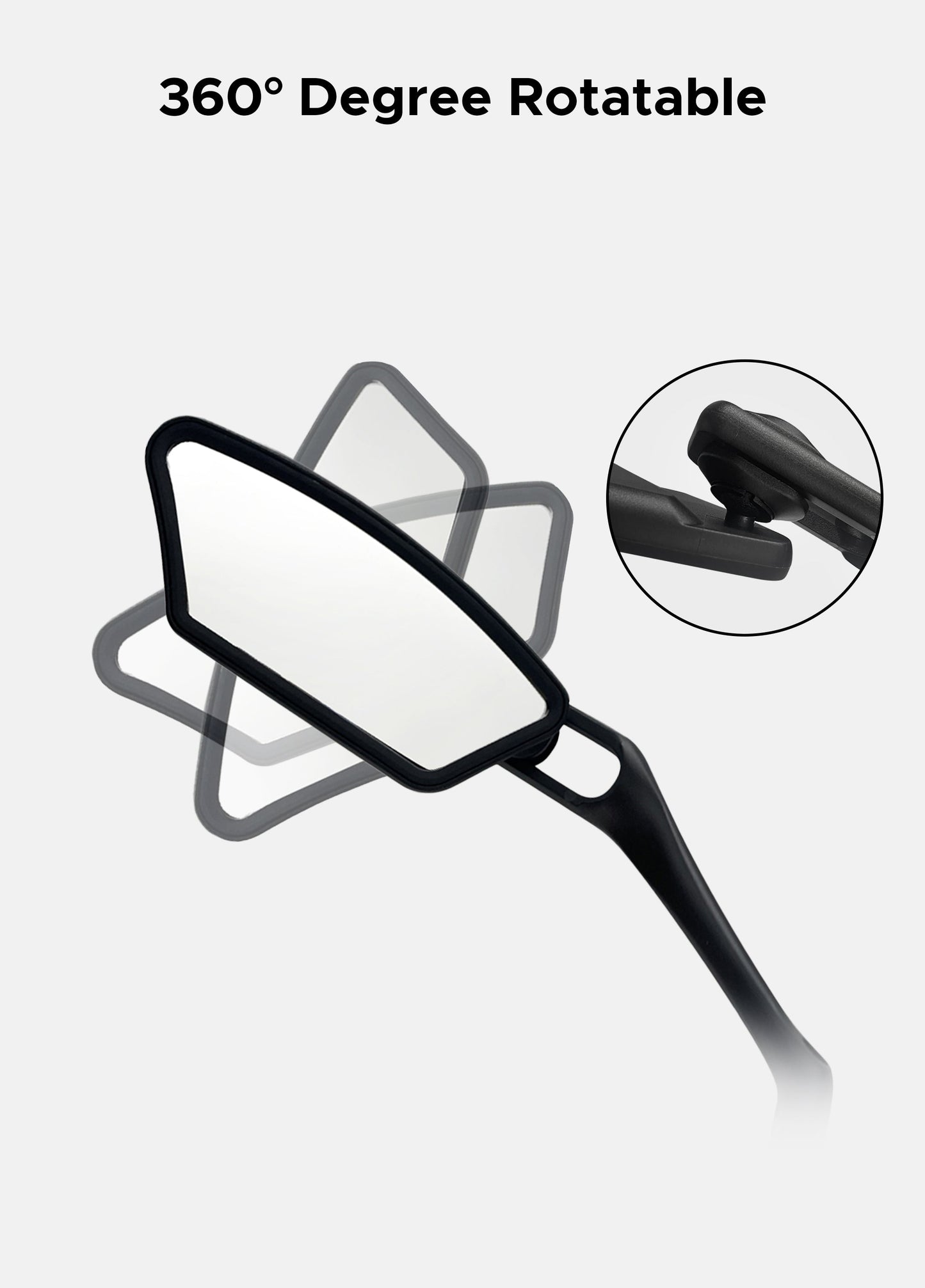 Espejo retrovisor de bicicleta ajustable, plegable, giratorio de 360° (un par)