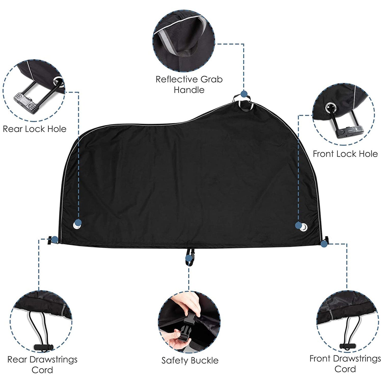 Funda impermeable bicicleta lluvia sol UV polvo viento a prueba con orificio de bloqueo
