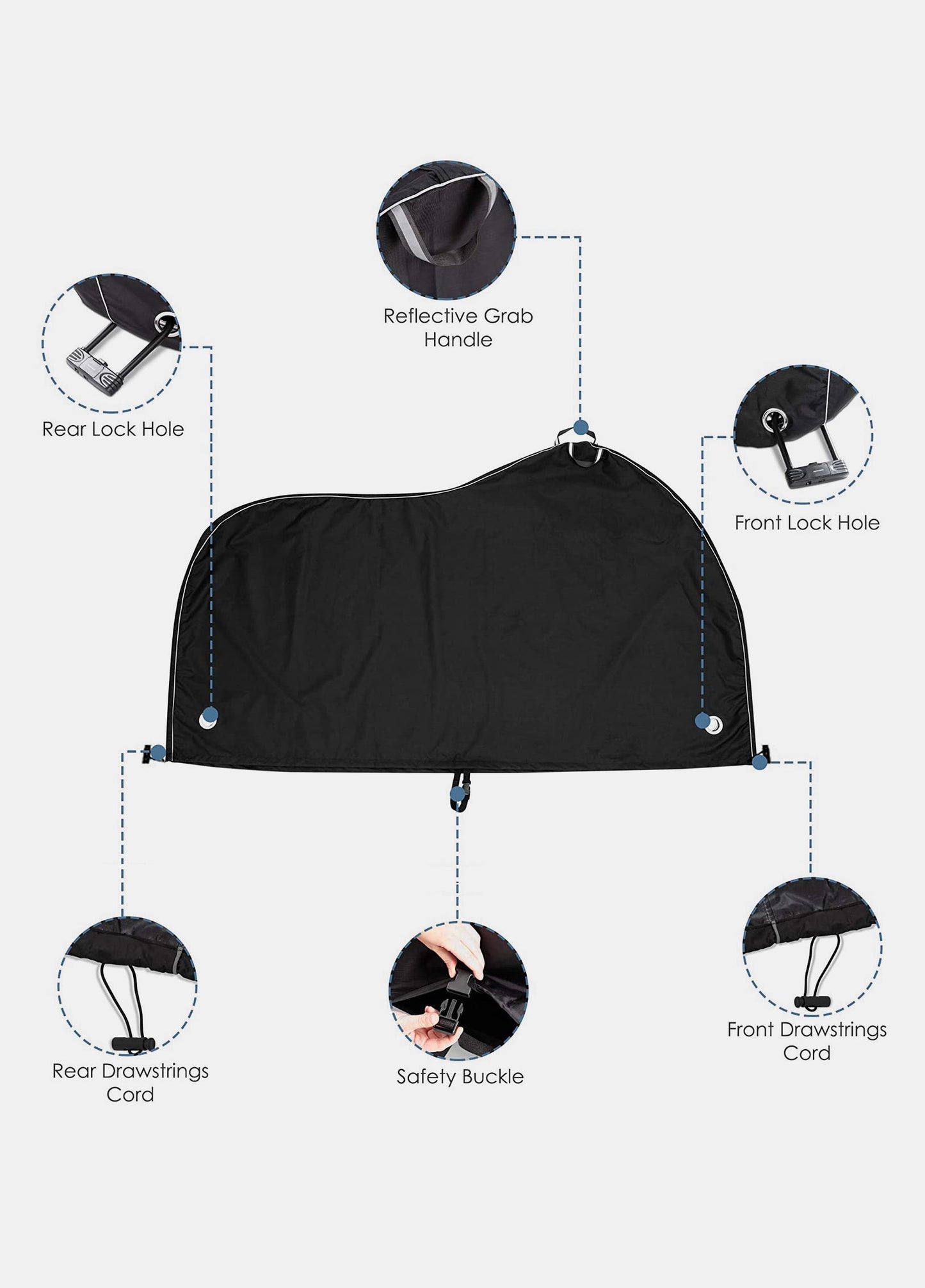 Funda impermeable bicicleta lluvia sol UV polvo viento a prueba con orificio de bloqueo