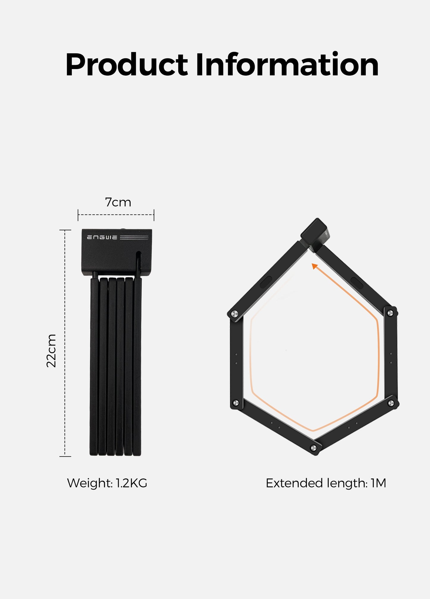 ENGWE Candado para bicicleta plegable