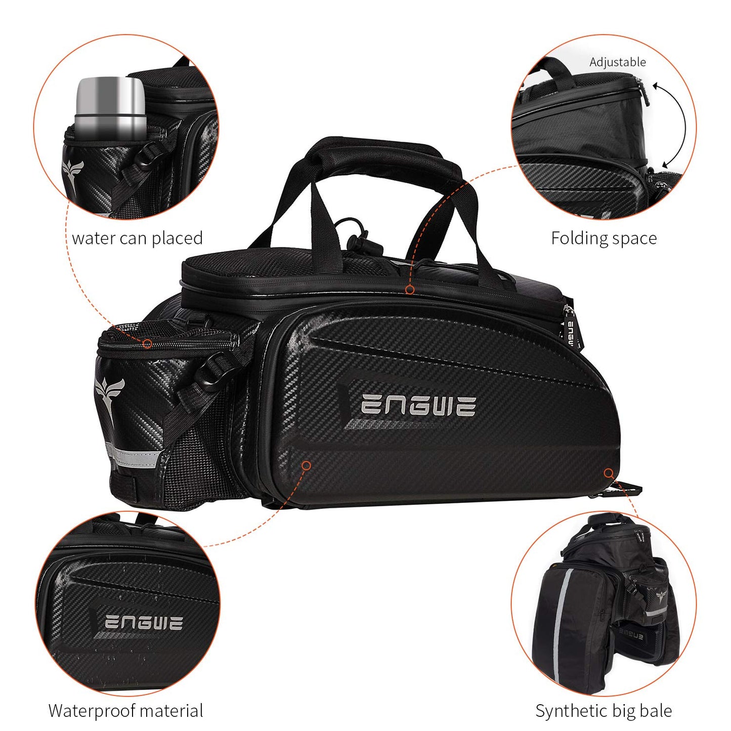 Engwe Bolsa impermeable para portabicicletas de 35 litros