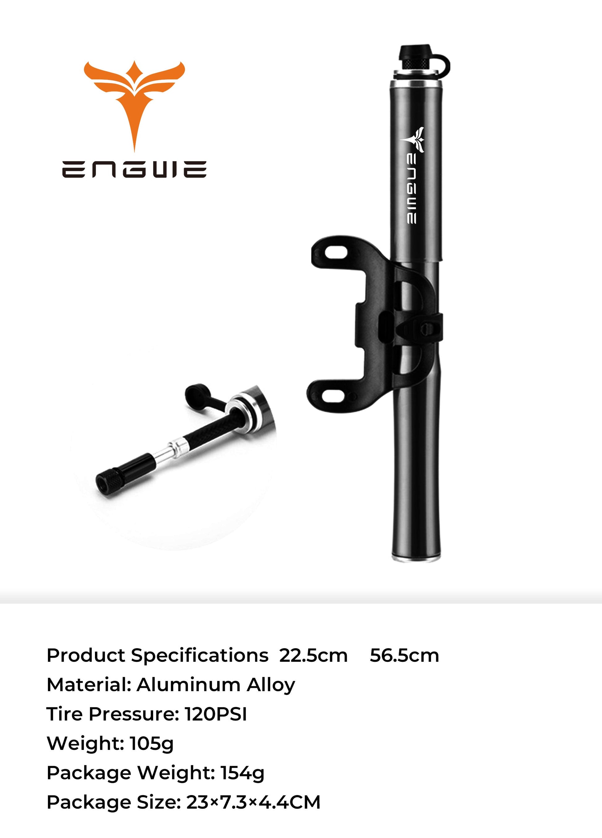 ENGWE Mini bomba de bicicleta para neumáticos de bicicleta