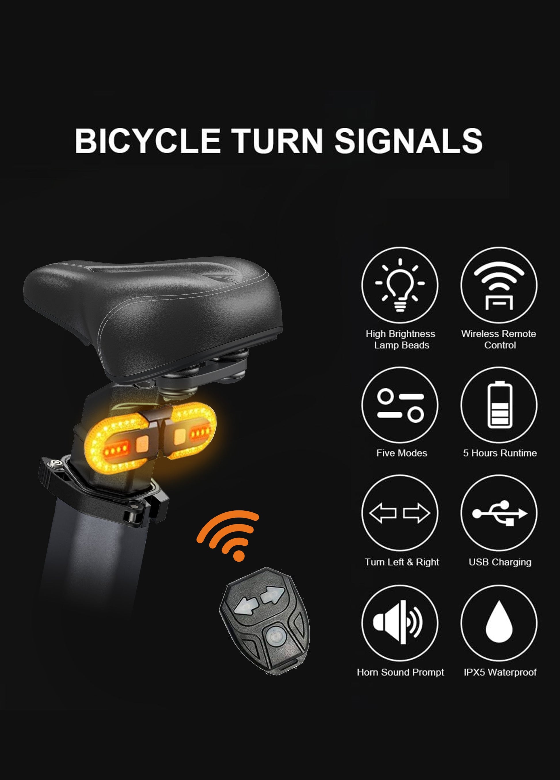 ENGWE Luces traseras de bicicleta con señales de giro
