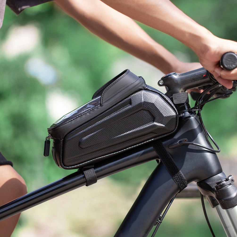 Bolsa para bicicleta, colocación de teléfono móvil, bolsa para viga delantera, bicicleta de carretera de montaña