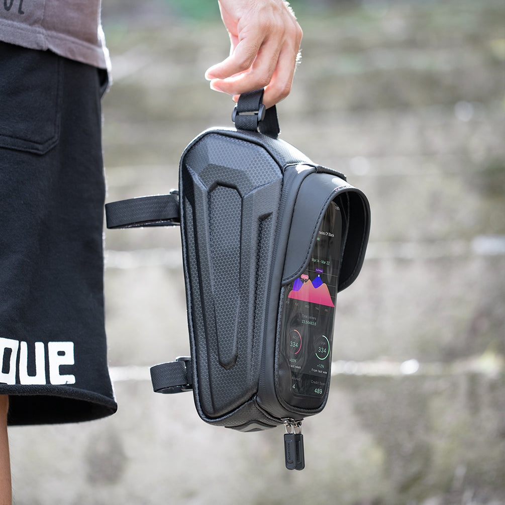 Bolsa para bicicleta, colocación de teléfono móvil, bolsa para viga delantera, bicicleta de carretera de montaña