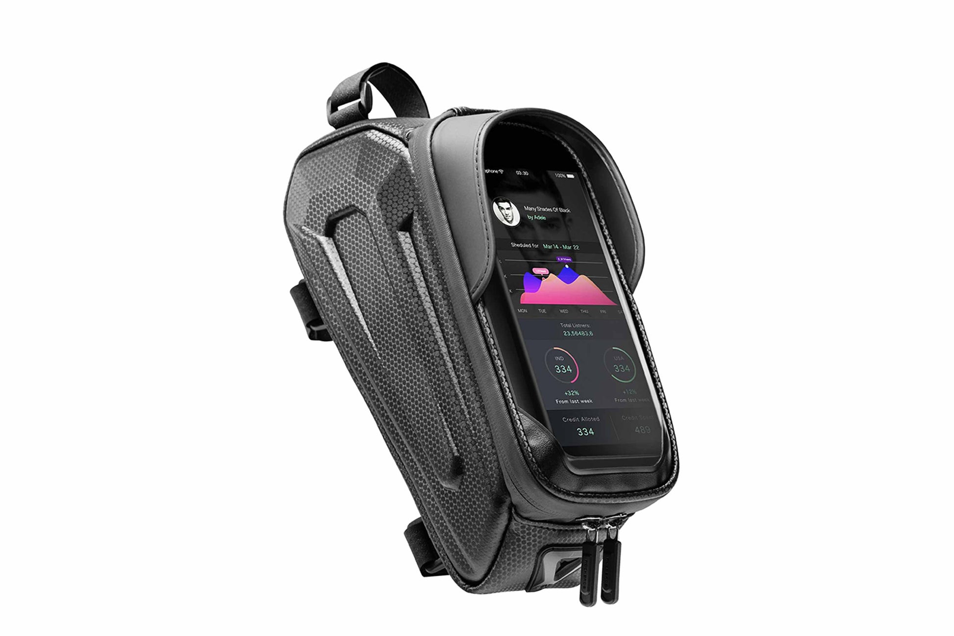 Bolsa para bicicleta, colocación de teléfono móvil, bolsa para viga delantera, bicicleta de carretera de montaña