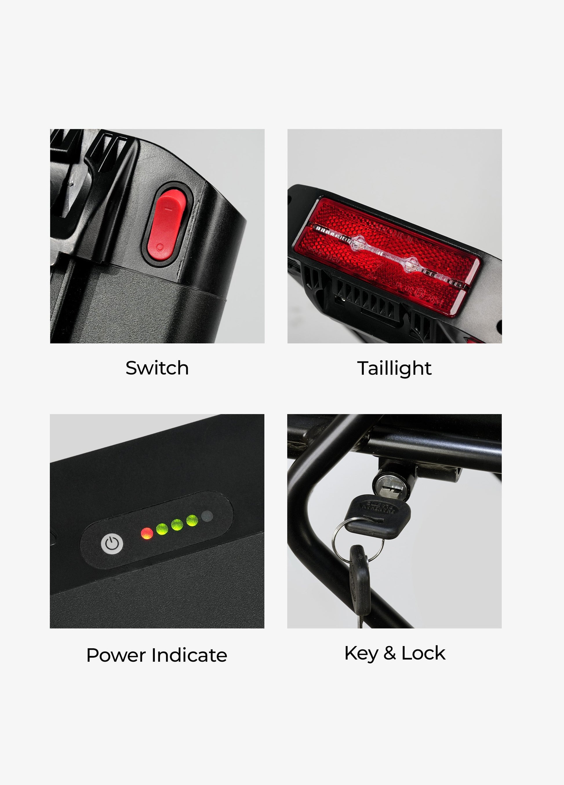 Portaequipajes Trasero + Batería Trasera 48V13Ah para EP-2 PRO