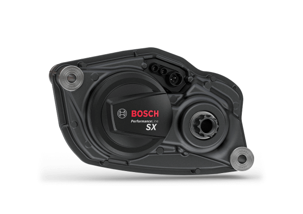 Motor eléctrico Bosch Performance Line SX para bicicletas eléctricas, diseño compacto y eficiente.