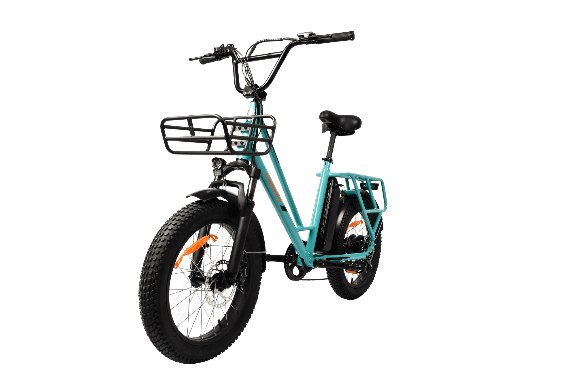 Bicicleta Eléctrica Luchia TAURO - Azul Claro, Motor 250W, Neumáticos 20*3.0, Batería 36V 10AH