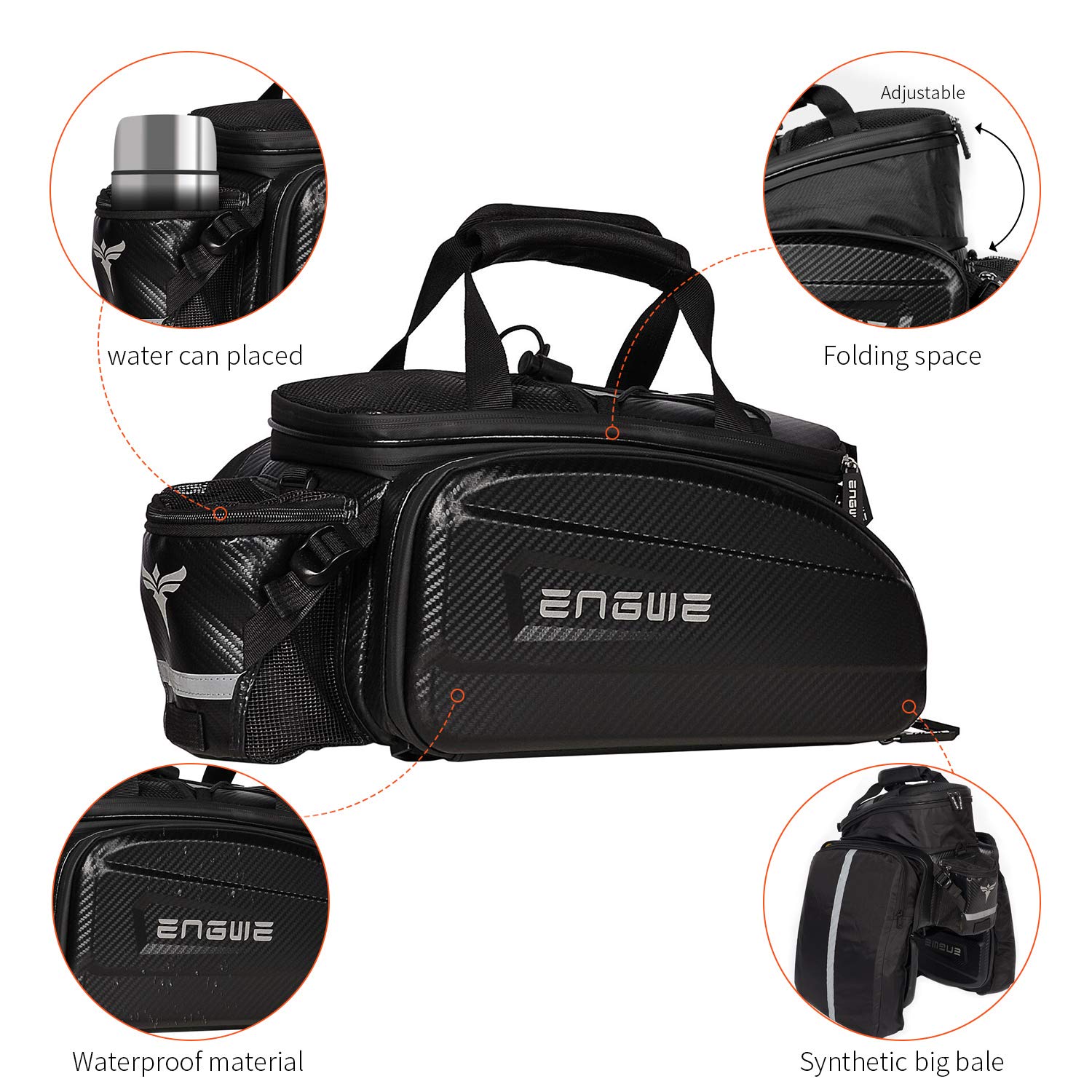 Bolsa impermeable para portabicicletas Engwe con (17-35 l) de gran capacidad-Preventa