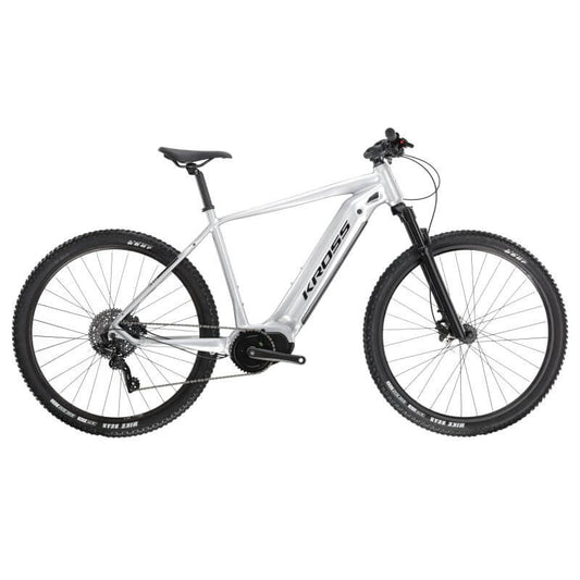 Bicicleta eléctrica KROSS Hexagon Boost 3.0 576Wh 2023, diseño moderno y robusto para aventuras en montaña.