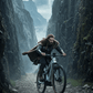 Bicicleta Raymon Airok en un paisaje montañoso, simbolizando poder y aventura.